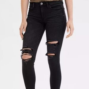 American Eagle Black Distressed Jeans